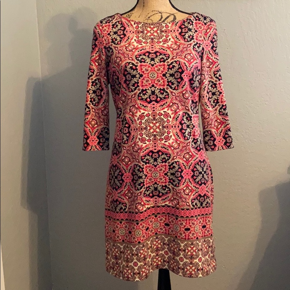 Black & Pink Patterned Dress